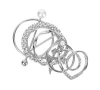 VANZACK 5 Piezas Anillos para Pañuelos con Seguro Clips de Metal con Perlas y Cristales Sujetadores para Bufandas Cinturones de Cintura y Prendas Elegantes