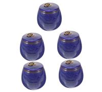 VANZACK 5 Piezas urna para Mascotas urnas Decorativas urna para Cenizas de Perro urna Mediana urnas de Gato para Cenizas Mini de té Compañero Olla de cerámica Recuerdo