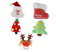 VANZACK 5piezas Juguetes De Peluche para Gatos Estilo Navideño De Juguetes para Gatitos Incluye Árbol De Navidad Reno y Santa Claus para Masticación