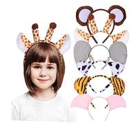 VANZACK 6 Piezas Diademas para Adultos Orejas de Vaca Mono y Accesorios para Cosplay y Fotografía