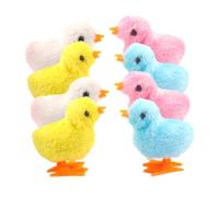 VANZACK 8 Piezas Pollo De Juguete De Cuerda Pollito De Juguete Terminar El Pollo Puesto De Percha para Pollitos Juguete para Gatos Que Camina Alimento para Pollos Criadoras Polluelo Felpa