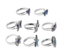 VANZACK 8Piezas Anillos de Estado de Ánimo de Anillos de Cambio de Color Ajustables para Mujeres y Joyería de Dibujos Animados que Estado