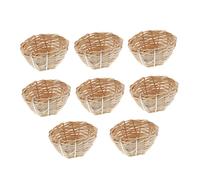 VANZACK 8piezas Nidos De Cría De Bambú Naturales con Ganchos para Colgar Decorativos para Pájaros Domésticos Interiores