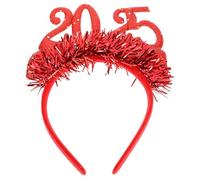 VANZACK Accesorios para Diademas Diadema con Lentejuelas Brillantes y Borlas Doradas Accesorios Cabello Fiesta de Nochevieja Decoración Roja