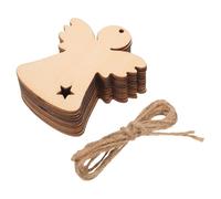 VANZACK Adornos Navideños de Ángeles de Madera sin Terminar Tamaño 78X64 CM Paquete de 30 Piezas Decoración Colgante Rústica para Árbol de Navidad Manualidades DIY y Envoltura de