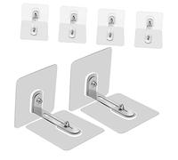 VANZACK Anclaje Adhesivo Antivuelco para Muebles y Armarios, 6 Piezas, sin Taladro, PVC y Acero Inoxidable, para Seguridad Infantil