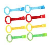 VANZACK Anillos De Tiro Para Bebés y Cuna, Colores Brillantes, Material Seguro y Desmontable, Soporte Para Aprendizaje De Pie, Juego Interactivo, Paquete De 8 Piezas Para Niños Pequeños