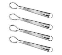 VANZACK Batidor de Huevos Manual de Acero Inoxidable 4 Piezas Pequeño y Resistente al Calor Batidor de Cocina Portátil para Mezclar Salsas Espumar Leche y Hornear en Hogar y Exterior