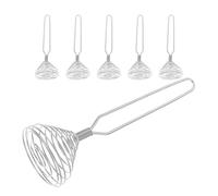 VANZACK Batidor Manual de Huevos de Acero Inoxidable Resorte 6 Piezas Batidor de Alambre Espiral y Plano para Mezclar Crema Salsas y Repostería en Cocina Doméstica Reutilizable