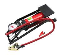 VANZACK Bomba de Pie para Neumáticos de Alta Presión Grande Inflador Portátil Manómetro Tubo Rojo Resistente Pedal Antideslizante para Coche Bicicleta y Motocicleta