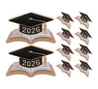 VANZACK Broche Conmemorativo de Graduación 2026, Set de 10 Pines de Aleación de Zinc Esmaltados Birrete y Libro, Decoración para Fiesta y Recuerdo para Estudiantes y Profesores