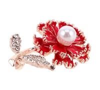 VANZACK Broche de flores del día de la madre broche elegante ramillete de perlas botón de pedrería Broche con clase pines de chaquetas broche de perlas antiguas pasador floral aleación
