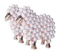 VANZACK Broche de Perlas y Oveja Vintage, Accesorio de Moda para Mujer, Metal Dorado, Conjunto de 2 Pines de Solapa Elegante para Fiesta y Ropa, Diseño Pequeño y Ligero