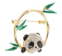 VANZACK Broche de Solapa Panda de Dibujos Animados Dorado, Accesorio Creativo para Ropa de Mujer, Pin Lindo para Mochila y Chaquetas, Broche Decorativo Estilo Chino, Obsequio