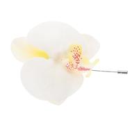 VANZACK Broche Floral Elegante Orquídea Blanca Aleación de Zinc Prendedor de Solapa para Hombres Eventos Formales Graduación Bodas 1 Unidad Artesanal Refinado