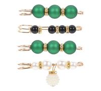 VANZACK Broche Multifunción Para Mujer 4 Broches Imperdibles De Acero Inoxidable y Perlas, Pinza Ajustable Para Suéter, Chal y Falda, Accesorio Decorativo Para Ropa, Uso Diario y Arreglos