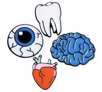 VANZACK Broches Creativos Para Mujer Forma De Órgano, Pins Esmaltados De Cerebro, Corazón, Globo Ocular y Diente, Accesorios Novedosos Para Chaqueta, Mochila y Ocasiones Obsequios