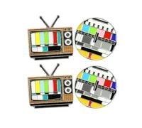 VANZACK Broches de Mujer Pequeños Forma de Televisor, 4 Unidades en Colores Variados, Accesorios Originales para Decoración de Ropa y Fiestas, Pinzas Creativas para Vestidos y Disfraces