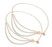 VANZACK Cadenas Cintura Ajustables para Mujer Juego de 2 Piezas Color Dorado y Plateado Diseño Étnico Colgante de Flor de Sol Accesorio Bohemio para Fiestas y Vacaciones
