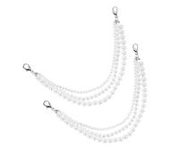 VANZACK Cadenas De Perlas Para Zapatos Decorativas, Accesorio Artesanal Trenzado Nailon, Blancas Colores Clave, Para Mujer, Ideales Para Zapatillas, Botas y Eventos, Diseño Ligero y Cómodo,