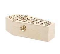 VANZACK Caja De Anillo De Ataúd Caso De Ataúd De Halloween Ataúd Cinerario para Mascotas Cajas En Forma De Ataúd Urnas Funerarias De Madera Ataúd para Bandeja Antiguo Hueso Pequeño Metal