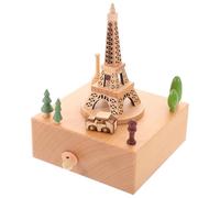 VANZACK Caja de Música de Madera 3D Torre Eiffel Decorativa, Pequeña Caja Musical Adultos, Melodía Relajante, Obsequio Especial para Cumpleaños y San Valentín, Diseño Artesanal Detallado