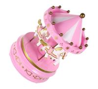 VANZACK Caja de Música de Rotativa de Plástico Rosa Adorno Musical Manual para Decoración del Hogar y Regalo Creativo para Niñas y Cumpleaños