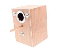 VANZACK Caja Nido para Periquitos de Madera Colgante con Ventana Abatible y Posadero Diseño Externo Ahorra Material Seguro y para Cría de Cacatúas y Agapornis