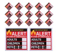 VANZACK Calcomanías de alerta para ventanas y puertas, pegatinas de emergencia para personas y mascotas, autoadhesivas, 30 piezas, comunicación clara, alta visibilidad, para rescate