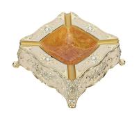 VANZACK Cenicero Decorativo Vintage de Interior y Patio Cenicero Cuadrado de Plástico Irrompible Rosas Diseño Clásico Europeo Tamaño 17,5 X 17,5 Cm Portátil para Mesa de Centro