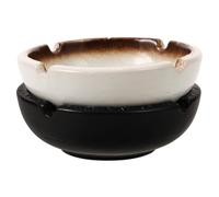 VANZACK Cenicero Pequeño de Cerámica Japonés Ranura, Diseño Vintage Simple, Color Marrón Textura de Cera y Semillas, para Escritorio y Hogar, Adecuado para Oficina y Bar, Práctico y Decorativo