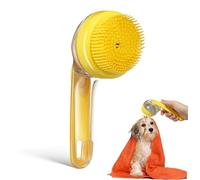 VANZACK cepillo de baño para perros cepillo para perros cepillos para perros para el aseo elementos esenciales para gatos de interior Suministros de aseo de perros gel de sílice Amarillo