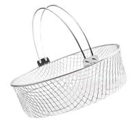 VANZACK Cesta Metálica para Freidora de Aire Pequeña de 825 Pulgadas Cesta Redonda de Acero Inoxidable para Freír y Vaporera Accesorio Resistente y Ventilado para Cocinar Patatas y