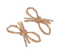 VANZACK Clips para Zapatos Lazo Dorado de Hierro y Cristal, Joyas para Zapatos Resistentes al Óxido y Desvanecimiento, Accesorio Versátil para Variedad de Ocasiones
