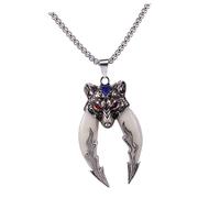 VANZACK Collar de Hombre Doble Colmillo Salvaje Pequeño, Aleación Resistente, Cadena Ligera y Cómoda, para Niños y Surfistas, Uso Diario y Playa, Joyería de Moda Hip Hop