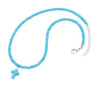 VANZACK Collar De Turquesa Para Mujer Collar Tipo Gargantilla Corto Colgante De Cristiana Para Niña y Mujer