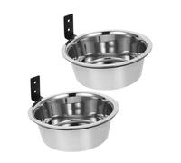 VANZACK Comedero Colgante para Perros y Gatos Elevable De Acero Inoxidable, Soporte Montado En Pared 20 Cm, Estación De Alimentación para Mascotas, Adaptable para Cachorros y Animales Pequeños