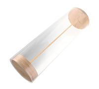 VANZACK Contenedor Organizador de Pajitas Grande de Madera Natural con Tapa Soporte Transparente Multifuncional para Almacenar Utensilios y Pajitas 25 CM Alto X 8 CM Diámetro Adecuado