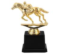 VANZACK Copa Trofeo Deportiva de Carreras de Caballos, sección para Grabado y Base Negra Reforzada, plástico Dorado, Recuerdo Coleccionable para Club hípico