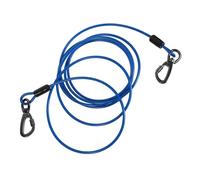 VANZACK Correa para Perros De Cuerda De Tracción Doble Gancho, Cable De Acero Recubierto, Resistencia a Mordeduras y Agua, 5 Mm x 3 M, para Exteriores y Entrenamiento De Perros Activos
