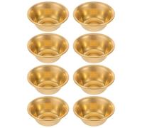 VANZACK Cuenco de Agua Ritual de Latón Mini 5 CM Juego de 8 Copas de Ofrenda Budistas para Meditación Templo y Oración Cuencos de Cobre Resistentes al Deslustre para Decoración