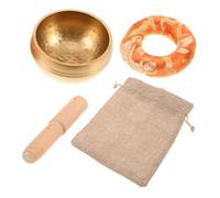 VANZACK Cuencos para Yoga Cuenco Sonoro de Nepal Hecho Mano de Meditación Esterilla y Mazo de Madera para Templos y Mejora del Sueño