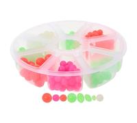 VANZACK Cuentas de Pesca Fluorescentes Verdes para Agua Dulce y Salada Set de Plástico Resistente Visibilidad Nocturna Mejorada Accesorios para Señuelos y Línea de Pesca Caja Cuentas