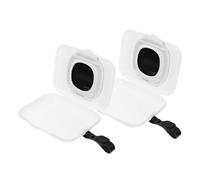 VANZACK Dispensador de Toallitas Húmedas para Bebés Portátil, Estuche Reutilizable Negro 2 Piezas, Caja Práctica para Viaje y Uso Exterior, Compatible Bolsas de Pañales y Cochecitos