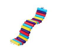 VANZACK Escalera De Troncos De Colores para Hámsteres Loros y Mascotas Juguete De Escalada De Natural Puente para Jerbos