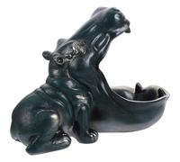 VANZACK Estatua Hipopótamo Resina Caja Organizadora Mesa Decorativa para Llaves Joyería y Dulces Hogar Sala