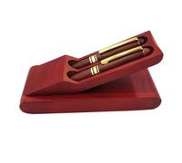 VANZACK Estuche de Madera Rojo Juego Retro 3 Piezas, para Bolígrafos | Acabado Pulido y Bordes Suaves, Uso en Oficina y Casa, para Plumas Estilográficas y Stylus