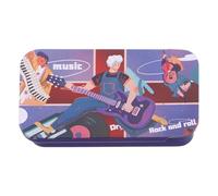 VANZACK Estuche Metálico para Púas de Guitarra Gran Capacidad, Organizador de Accesorios para Guitarristas Eléctricos y Acústicos, Caja de Púas de Hierro Sencilla y Funcional