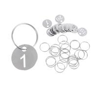 VANZACK Etiquetas Numéricas Inoxidable 20 Piezas 23Mm Identificadores Portátiles para Llaves Equipaje y Llaveros Etiquetas Colgantes Resistentes y Prácticas