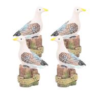 VANZACK Figuras de Gaviotas de Resina Miniatura 4 Unidades Decoración para Casas de Muñecas y Jardín de Hadas Adornos Realistas para Macetas y Fotografía Creativa